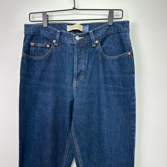 Gap Vintage Y2K Women’s Dark Wash Hidden Button Fly Bootcut High Rise Ridged 100 - Picture 6 of 7